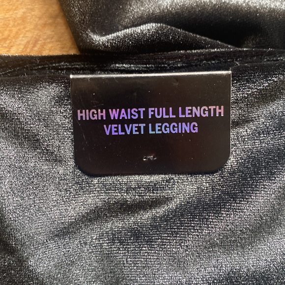 VICTORIA SECRET HIGH WAIST FULL LENGTH VELVET LEGGING LARGE NEW - Picture 6 of 8